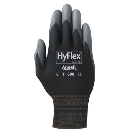 Ansell Polyurethane Coated Gloves, Palm Coverage, Black/Gray, 9, 12PK 103362